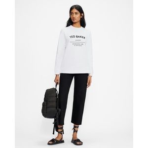 Ted Baker London white slogan boyfriend fit sweatshirt